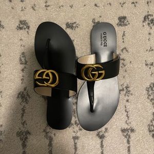 Black Designer Inspired Sandals, 38